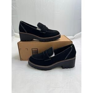 Blondo Cow Suede Black Women’s Loafer Waterproof Slip On Heels US Size 8.5